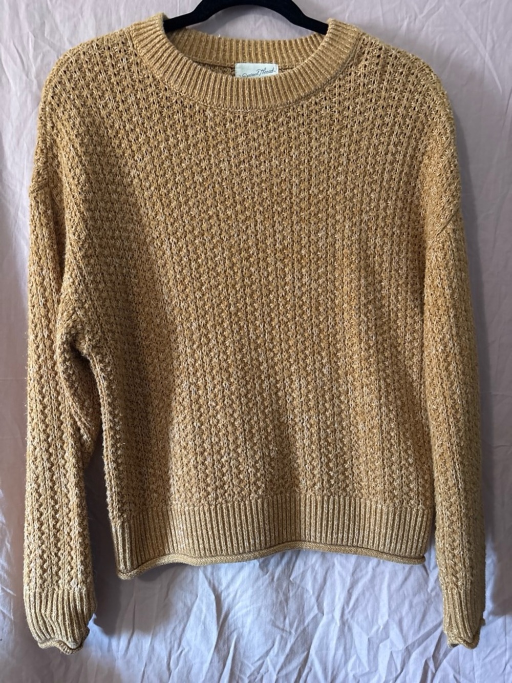 Universal Thread Textured Crewneck Sweater in Camel/Tan